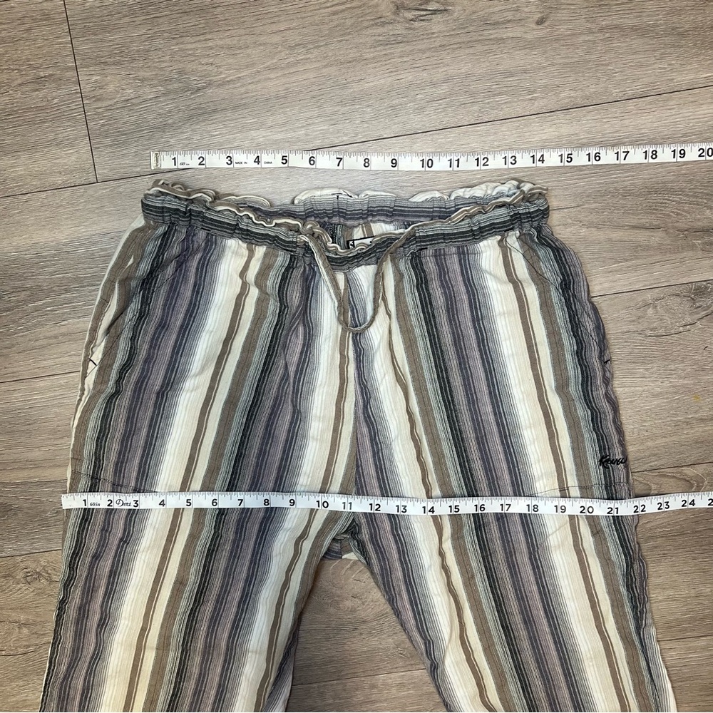 Kavu Tiba Multi Color Striped Ankle Roll Pants Organic Cotton Size Large - Picture 4 of 12